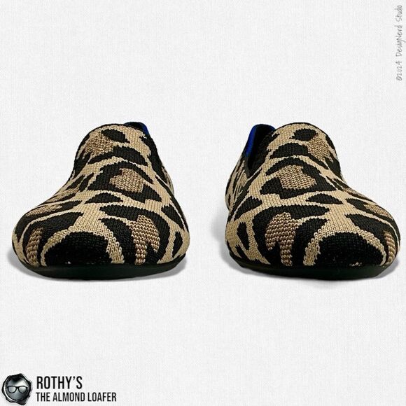 ROTHY’S ALMOND TOE LOAFER IN DESERT CAT LEOPARD PRINT WOMEN’S 9 SLIP ON SHOES - Picture 8 of 14